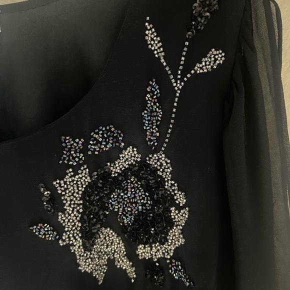 Romans Woman's Blouse Tunic black Beaded Size 22W Plus Open Sleeve - Picture 3 of 13
